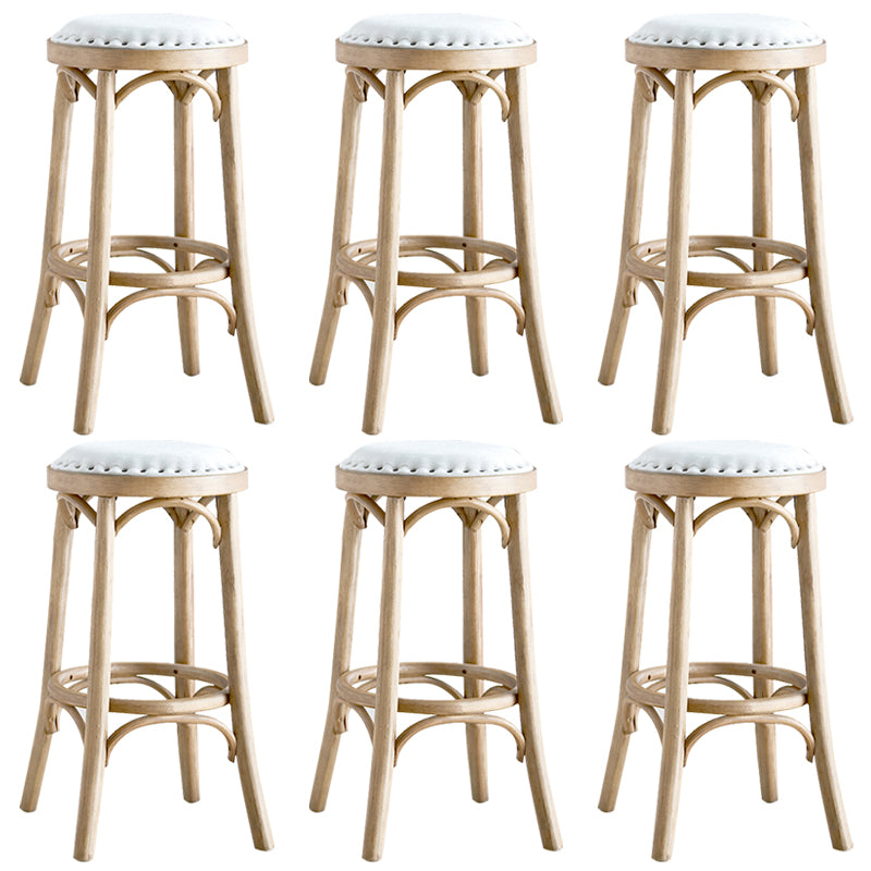 Industrial Solid Wood Counter Stool Velvet Counter Height Stools for Home Use