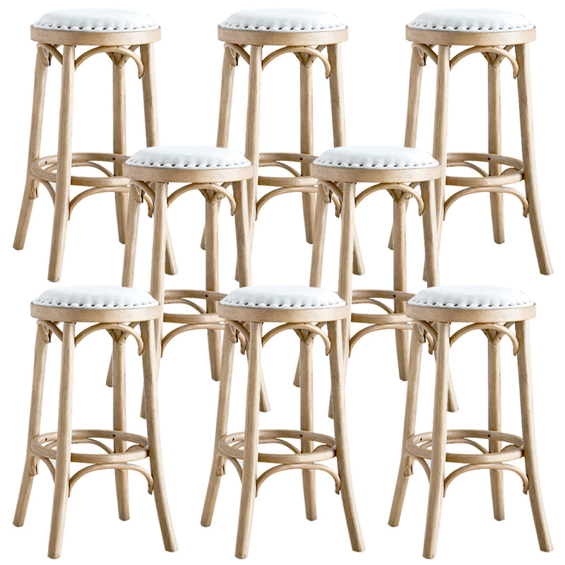 Industrial Solid Wood Counter Stool Velvet Counter Height Stools for Home Use