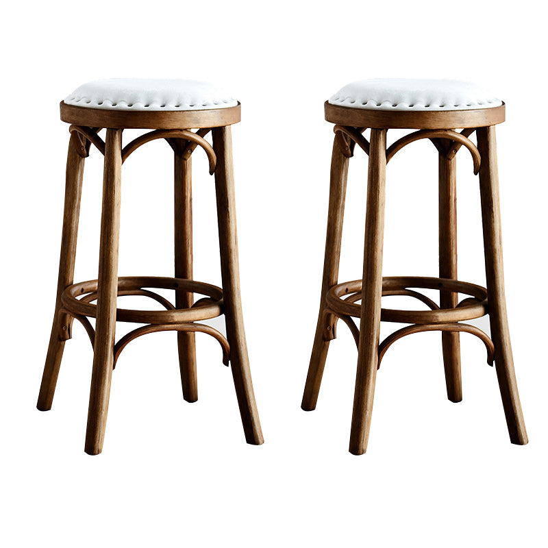 Industrial Solid Wood Counter Stool Velvet Counter Height Stools for Home Use