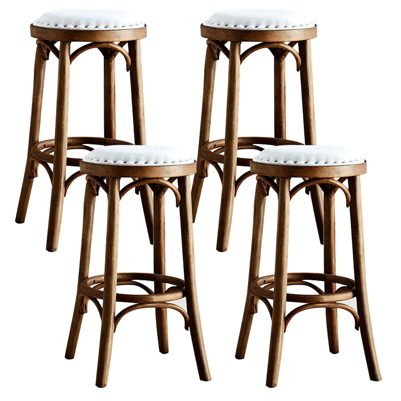Industrial Solid Wood Counter Stool Velvet Counter Height Stools for Home Use