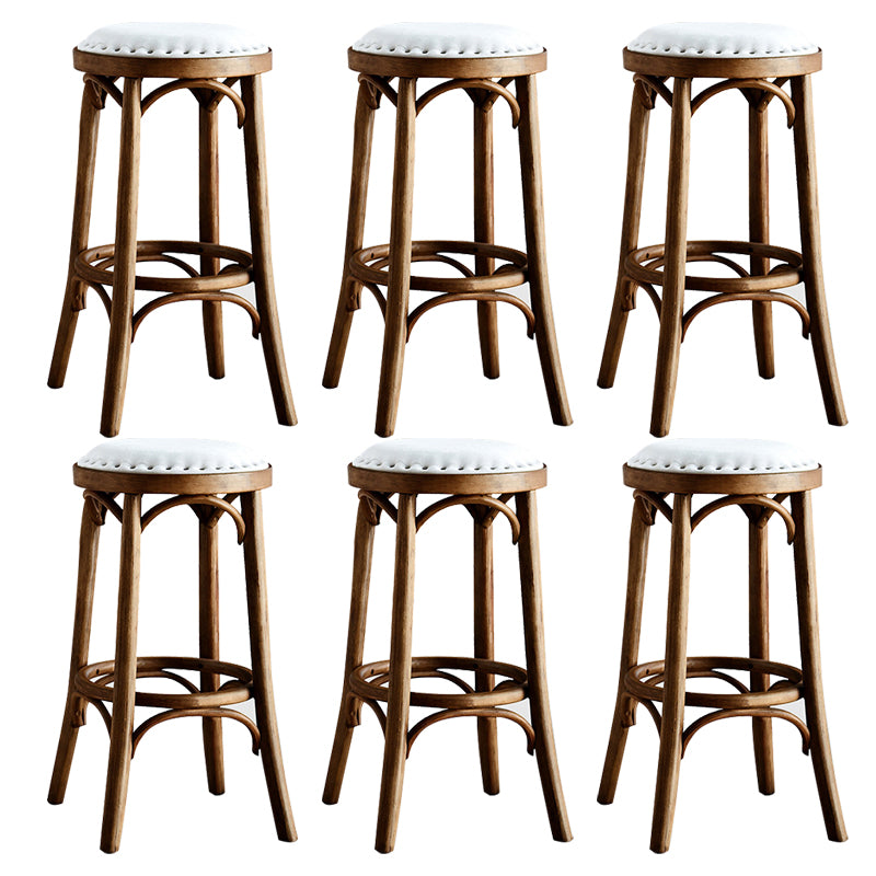 Industrial Solid Wood Counter Stool Velvet Counter Height Stools for Home Use