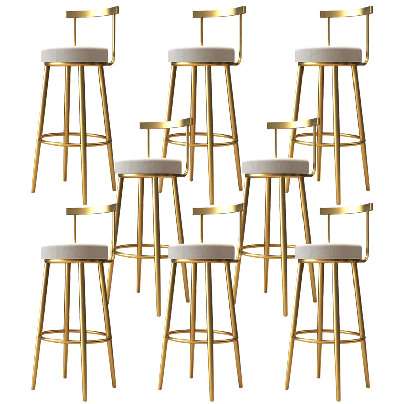 Nordic Bar-stool Round Seat Counter Bar Stool with Metal Legs for Home Use