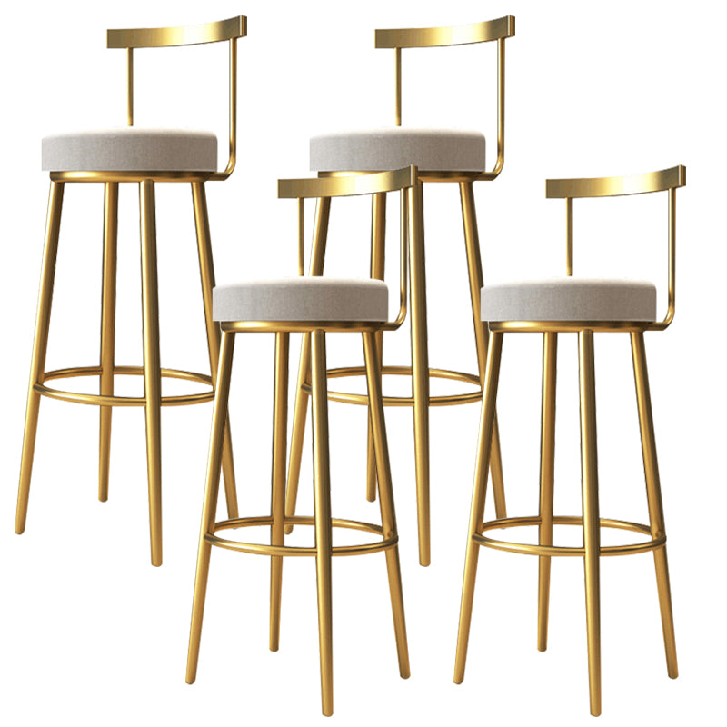 Nordic Bar-stool Round Seat Counter Bar Stool with Metal Legs for Home Use