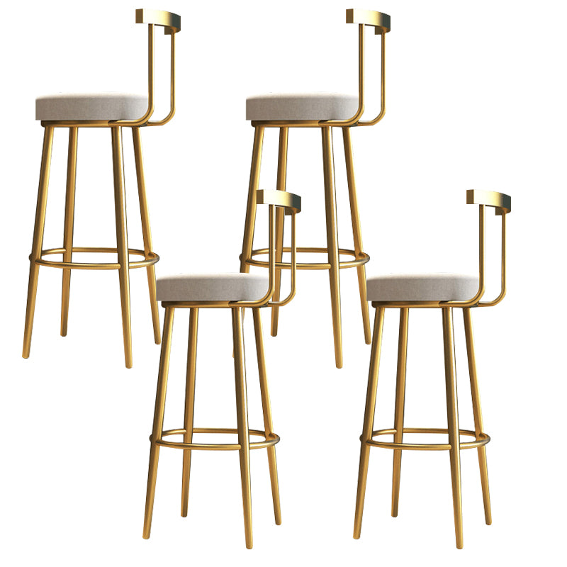 Nordic Bar-stool Round Seat Counter Bar Stool with Metal Legs for Home Use