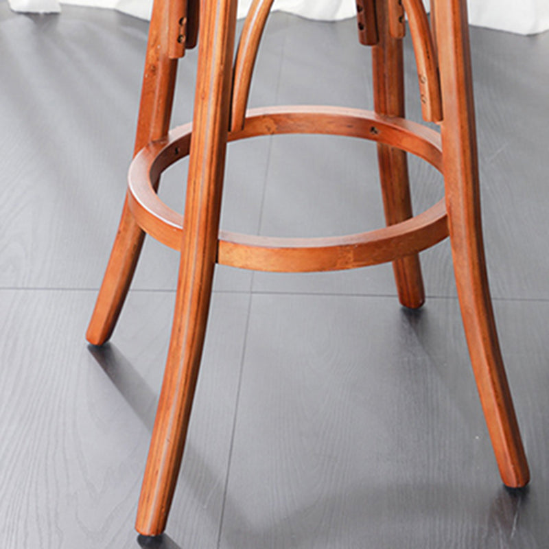 Glam Solid Wood Counter Height Stool Faux Leather Bar Stool Bar Stool