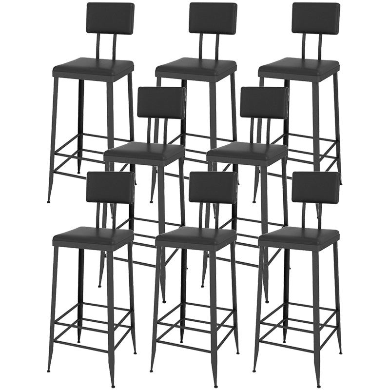 Contemporary Style Upholstered Counter Stool Bar-height Bar Stool with Metal Legs