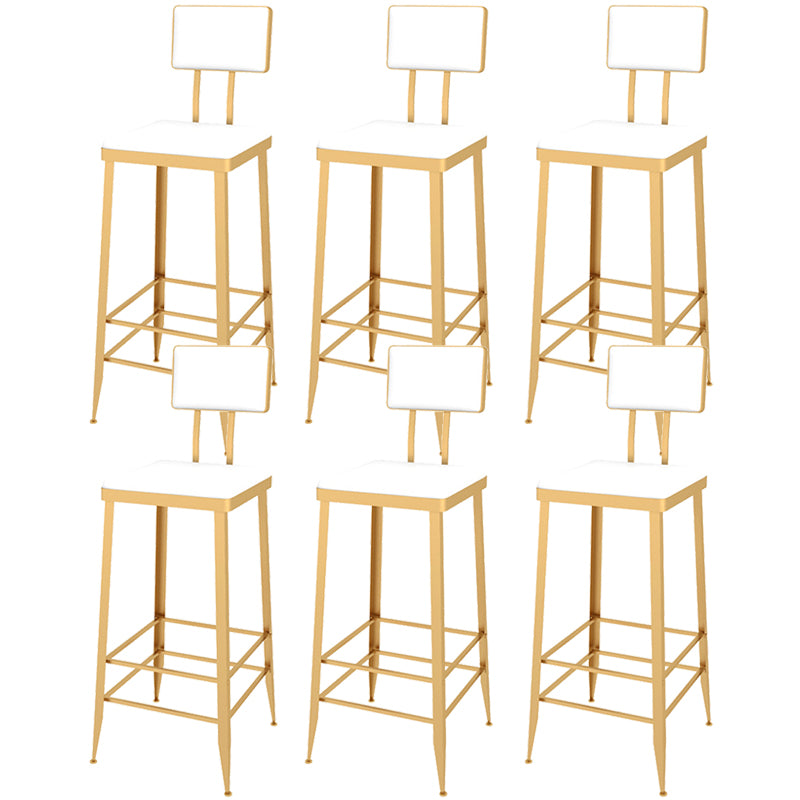 Contemporary Style Upholstered Counter Stool Bar-height Bar Stool with Metal Legs