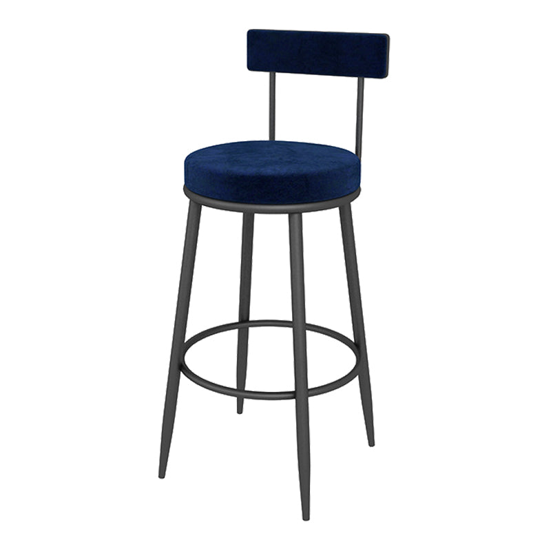 Contemporary Style Upholstered Counter Stool Bar-height Bar Stool with Metal Legs