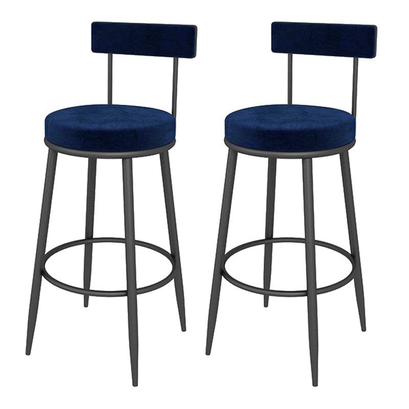 Contemporary Style Upholstered Counter Stool Bar-height Bar Stool with Metal Legs