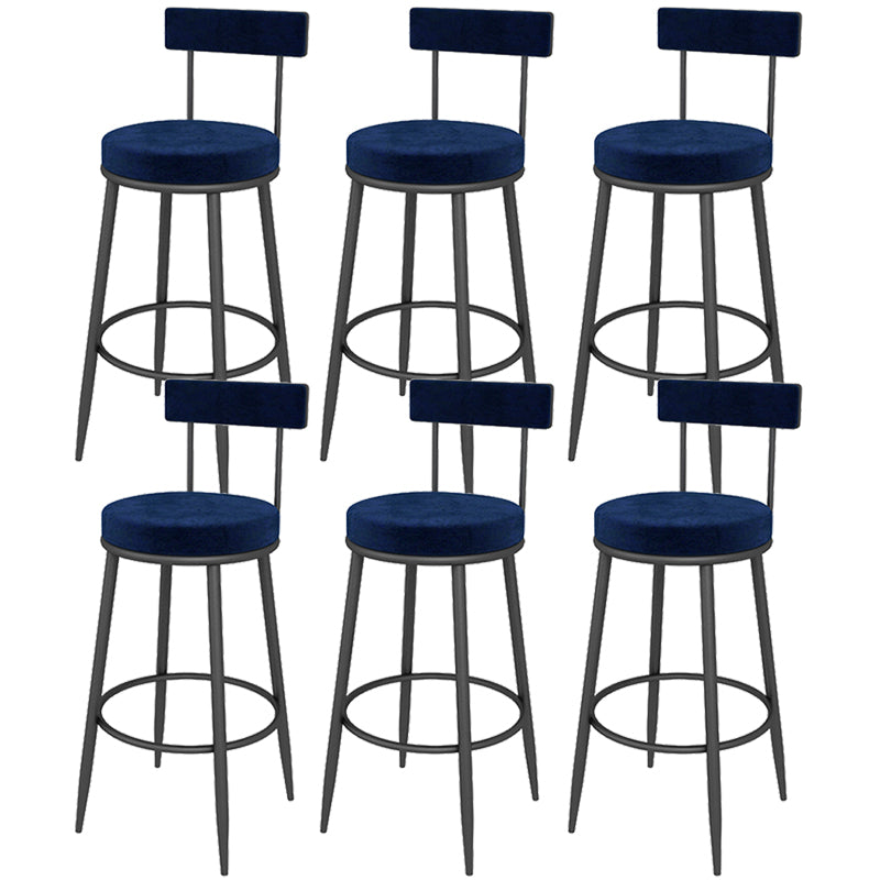 Contemporary Style Upholstered Counter Stool Bar-height Bar Stool with Metal Legs