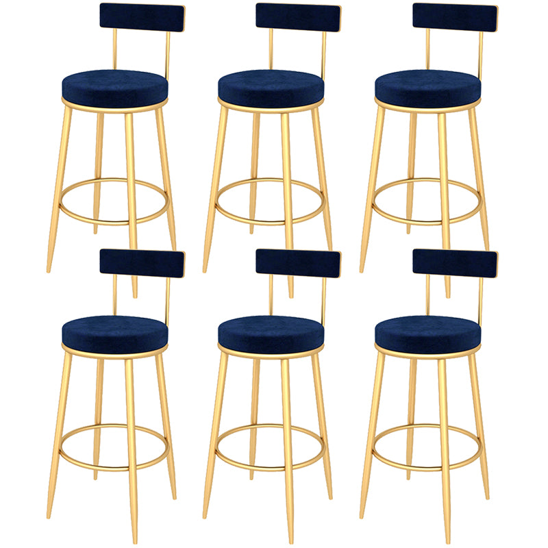 Contemporary Style Upholstered Counter Stool Bar-height Bar Stool with Metal Legs
