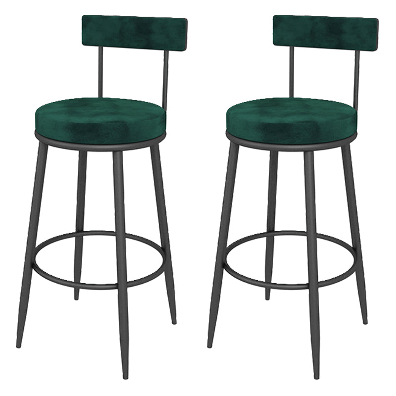 Contemporary Style Upholstered Counter Stool Bar-height Bar Stool with Metal Legs