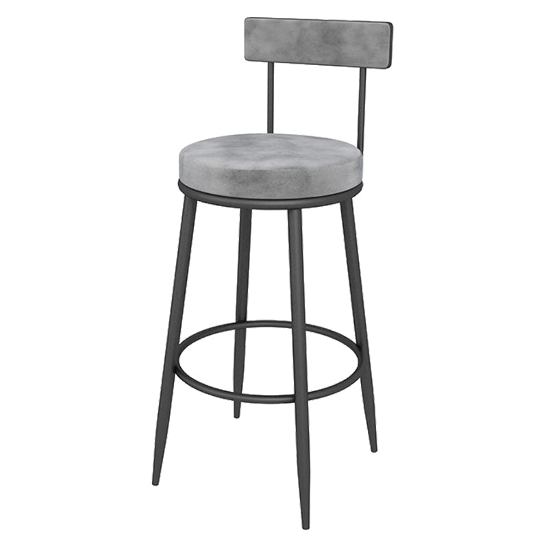 Contemporary Style Upholstered Counter Stool Bar-height Bar Stool with Metal Legs