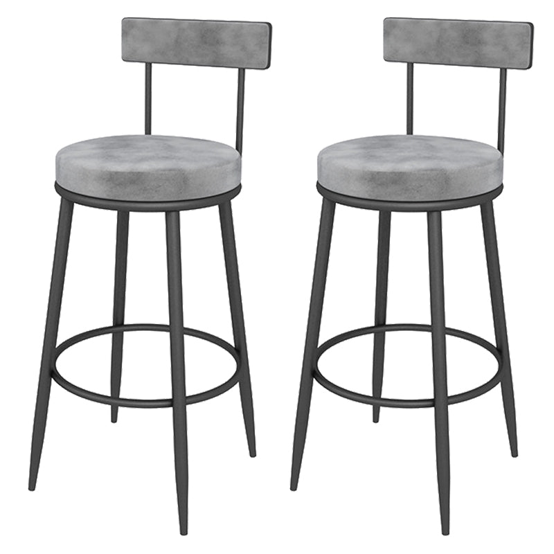 Contemporary Style Upholstered Counter Stool Bar-height Bar Stool with Metal Legs