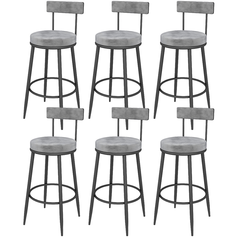 Contemporary Style Upholstered Counter Stool Bar-height Bar Stool with Metal Legs