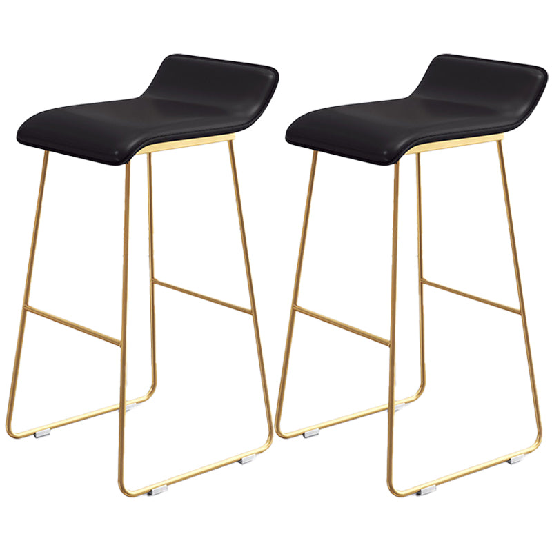 Contemporary Faux Leather Counter Stool Counter Height Bar Stool with Metal Legs