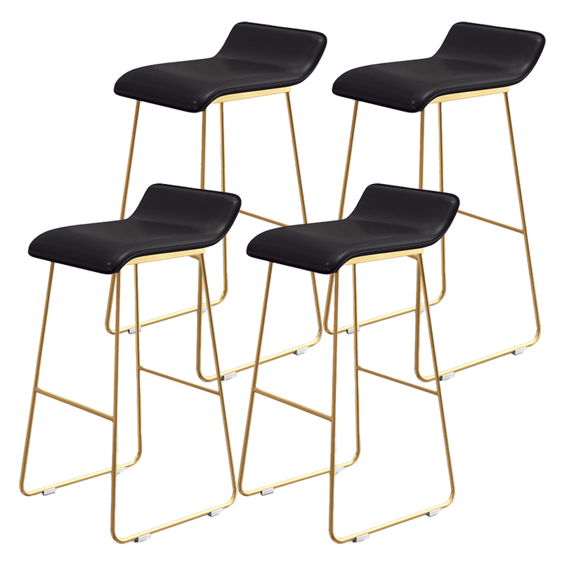 Contemporary Faux Leather Counter Stool Counter Height Bar Stool with Metal Legs