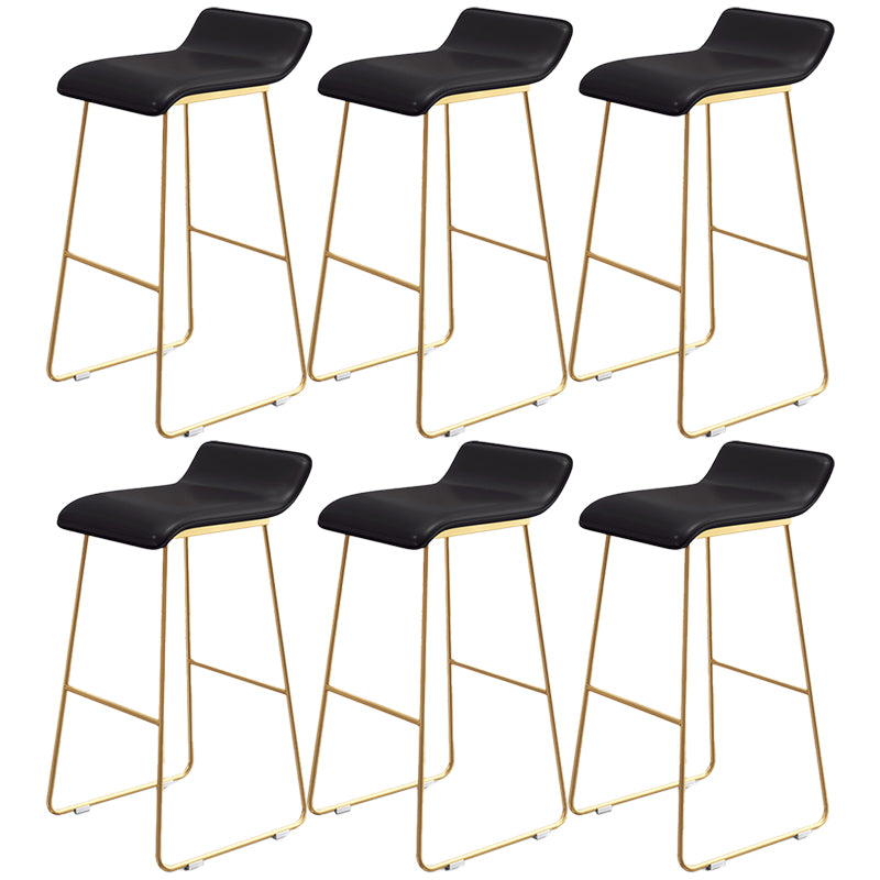 Contemporary Faux Leather Counter Stool Counter Height Bar Stool with Metal Legs