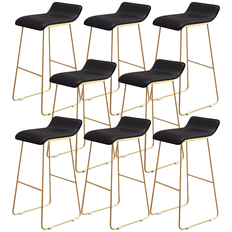 Contemporary Faux Leather Counter Stool Counter Height Bar Stool with Metal Legs