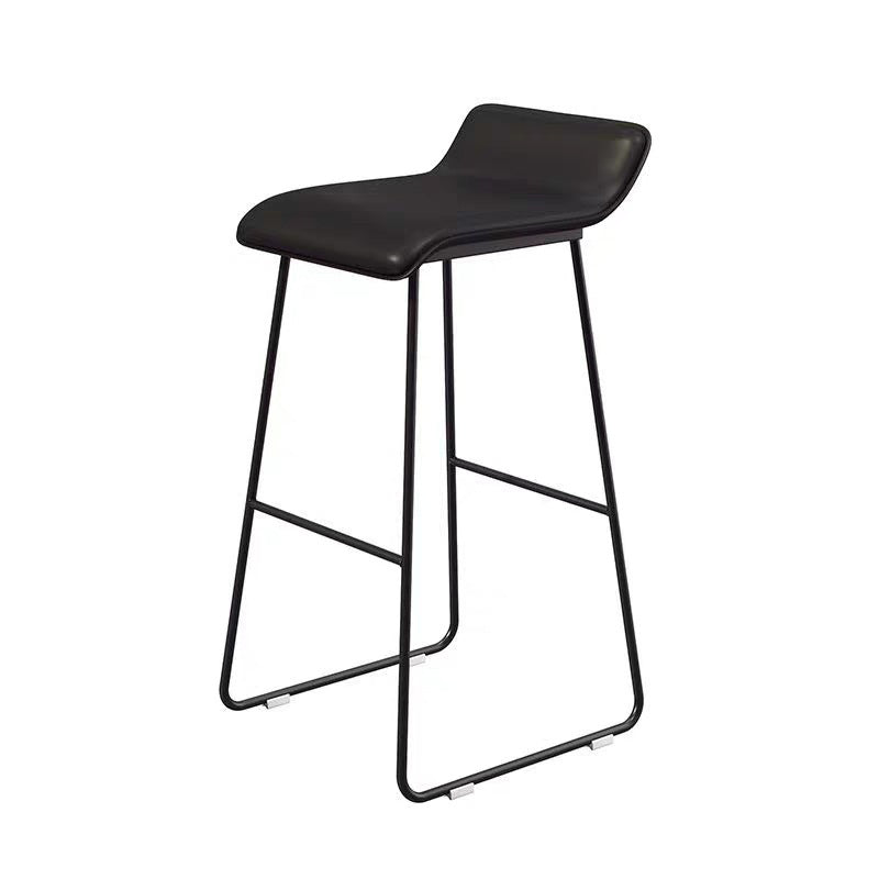 Contemporary Faux Leather Counter Stool Counter Height Bar Stool with Metal Legs