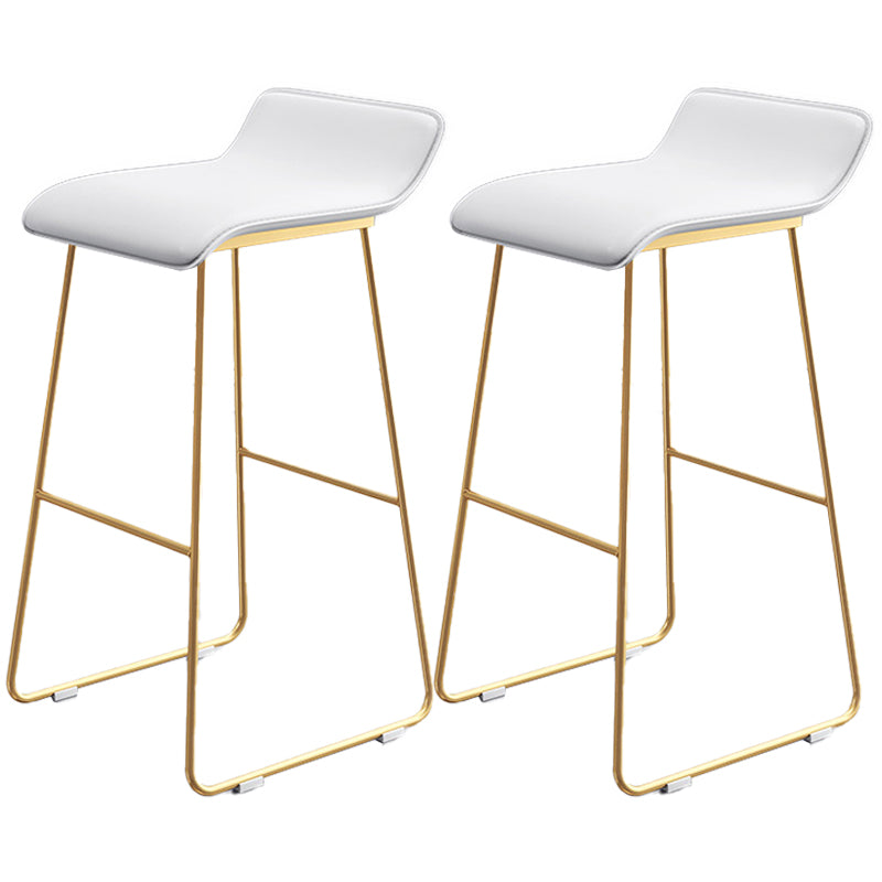 Contemporary Faux Leather Counter Stool Counter Height Bar Stool with Metal Legs