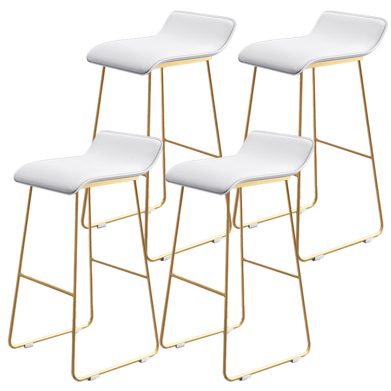 Contemporary Faux Leather Counter Stool Counter Height Bar Stool with Metal Legs