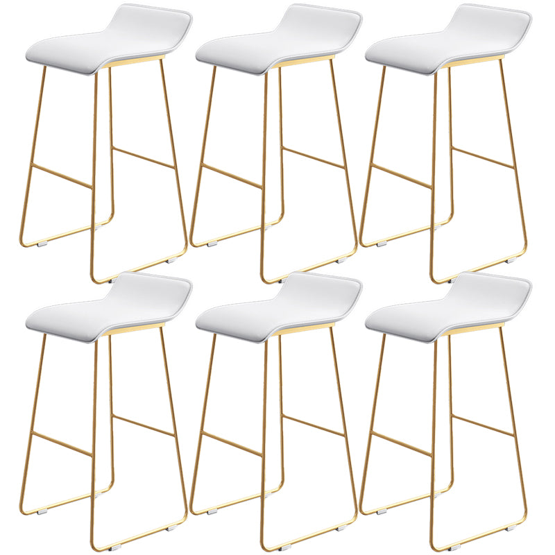 Contemporary Faux Leather Counter Stool Counter Height Bar Stool with Metal Legs