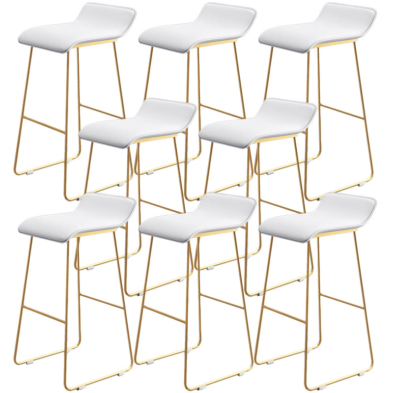 Contemporary Faux Leather Counter Stool Counter Height Bar Stool with Metal Legs