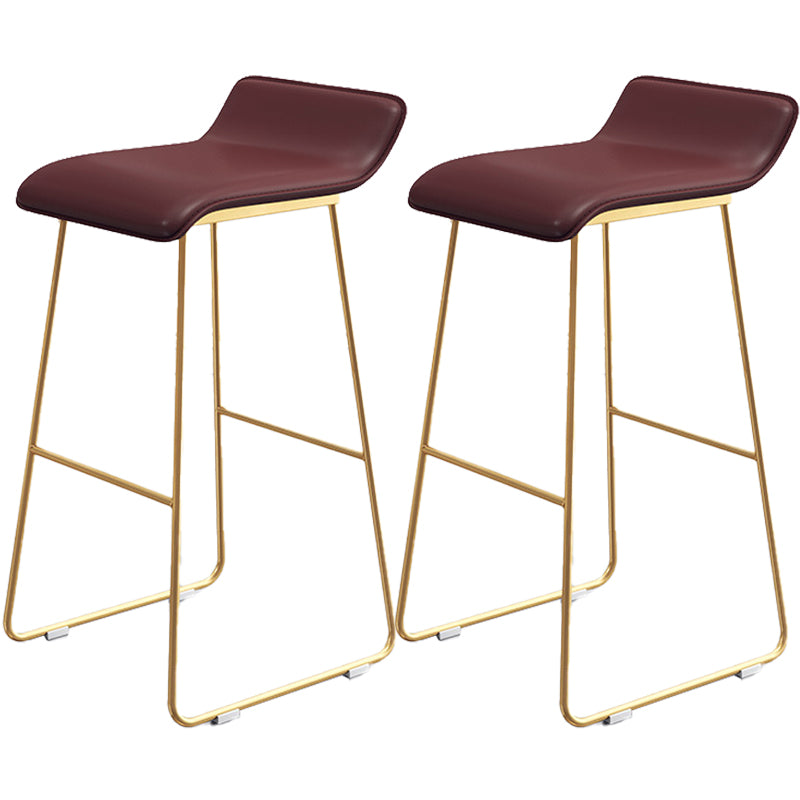 Contemporary Faux Leather Counter Stool Counter Height Bar Stool with Metal Legs