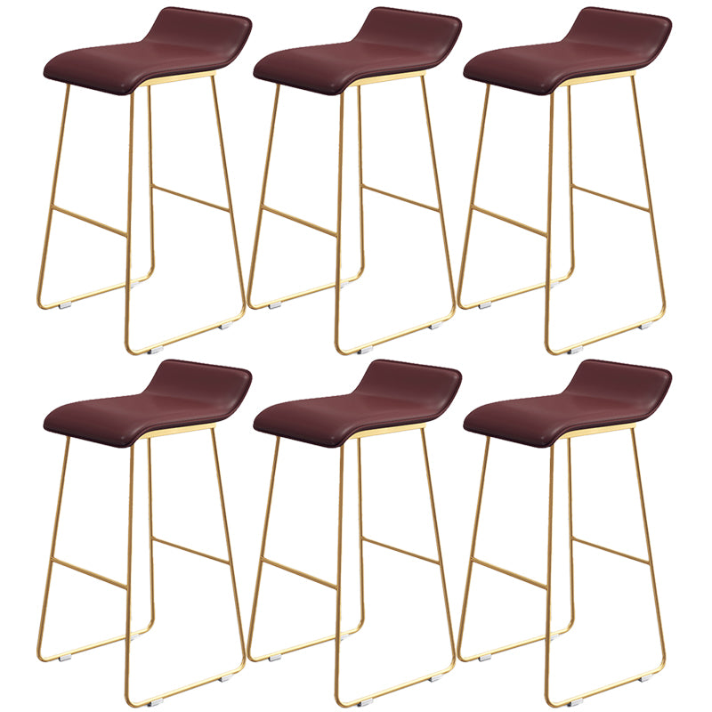 Contemporary Faux Leather Counter Stool Counter Height Bar Stool with Metal Legs