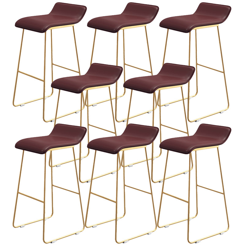 Contemporary Faux Leather Counter Stool Counter Height Bar Stool with Metal Legs