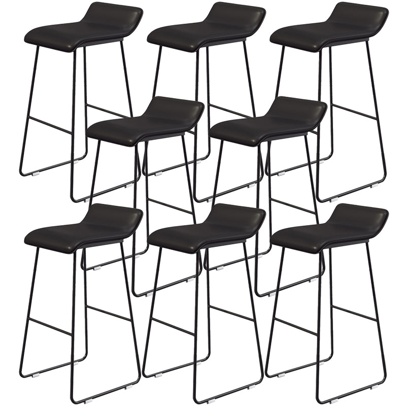 Contemporary Faux Leather Counter Stool Counter Height Bar Stool with Metal Legs