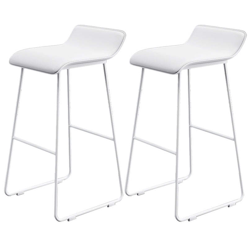 Contemporary Faux Leather Counter Stool Counter Height Bar Stool with Metal Legs