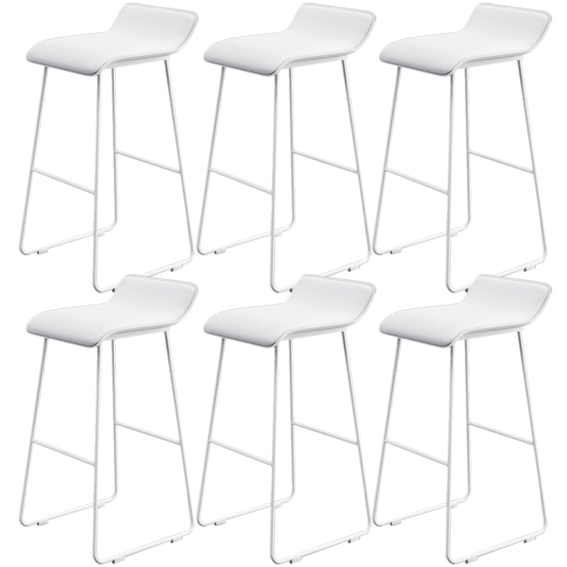 Contemporary Faux Leather Counter Stool Counter Height Bar Stool with Metal Legs