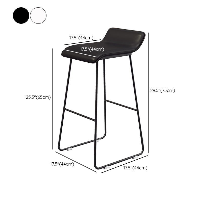 Contemporary Faux Leather Counter Stool Counter Height Bar Stool with Metal Legs