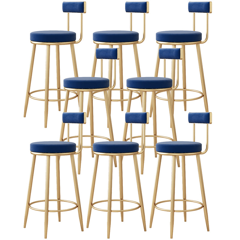 Modern Style Upholstered Counter Stool Round Living Room Bar Stool