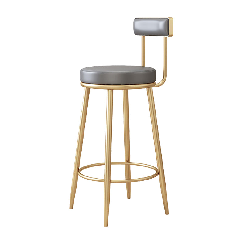 Modern Style Upholstered Counter Stool Round Living Room Bar Stool