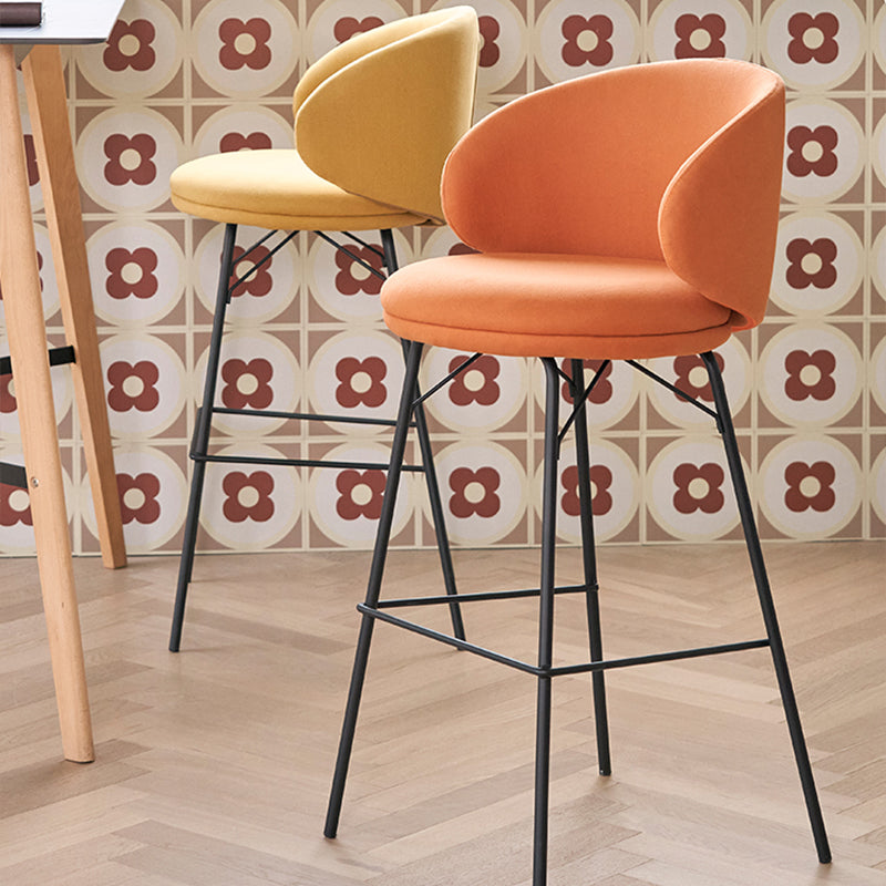 Modern Style Upholstered Counter Stool Low Back Bar Stool for Living Room