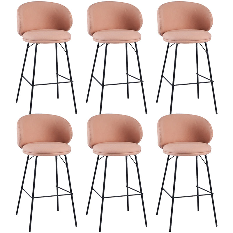 Modern Style Upholstered Counter Stool Low Back Bar Stool for Living Room