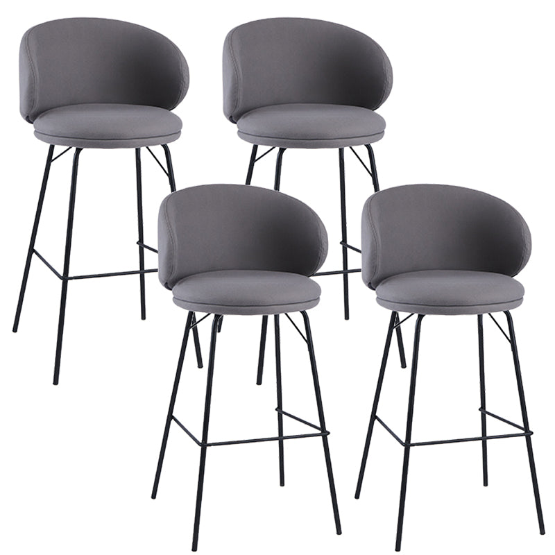 Modern Style Upholstered Counter Stool Low Back Bar Stool for Living Room