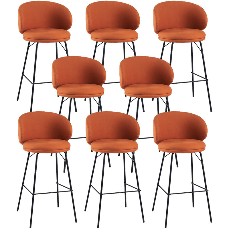 Modern Style Upholstered Counter Stool Low Back Bar Stool for Living Room