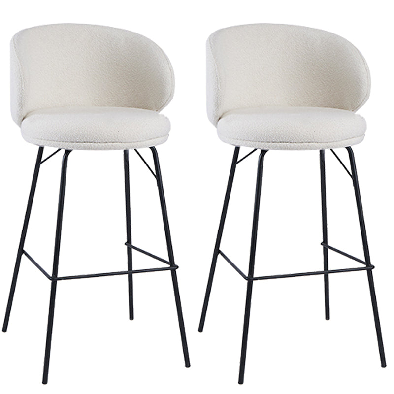 Modern Style Upholstered Counter Stool Low Back Bar Stool for Living Room