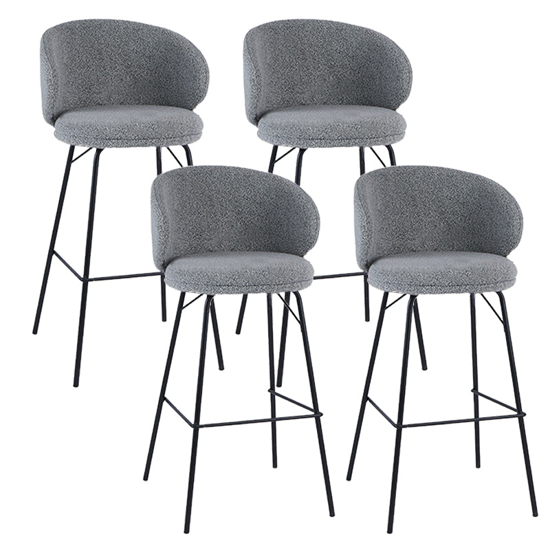 Modern Style Upholstered Counter Stool Low Back Bar Stool for Living Room