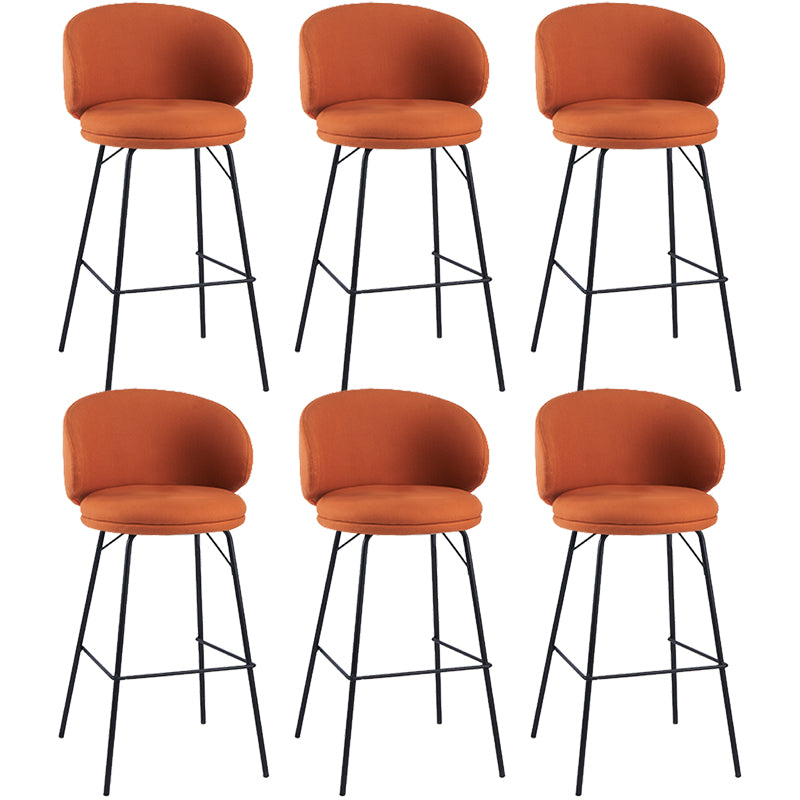 Modern Style Upholstered Counter Stool Low Back Bar Stool for Living Room