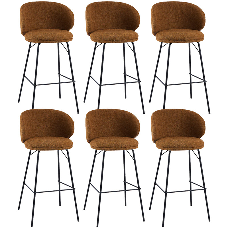 Modern Style Upholstered Counter Stool Low Back Bar Stool for Living Room