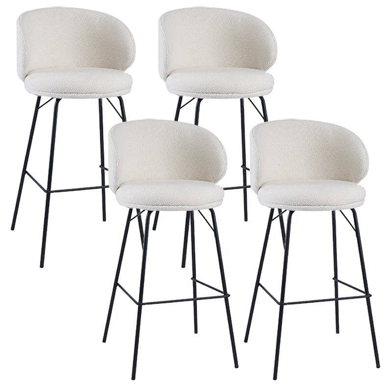 Modern Style Upholstered Counter Stool Low Back Bar Stool for Living Room