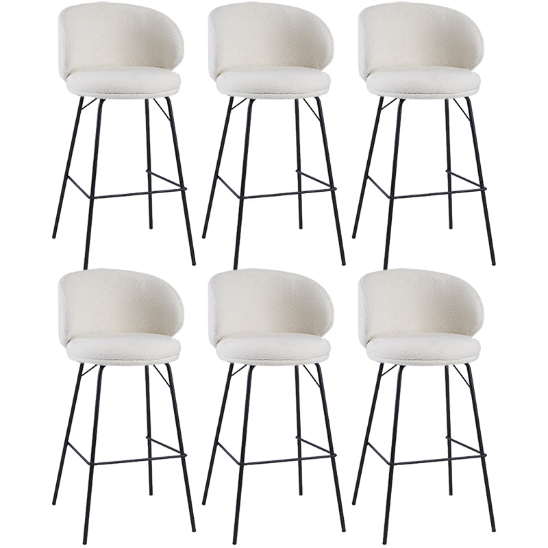 Modern Style Upholstered Counter Stool Low Back Bar Stool for Living Room