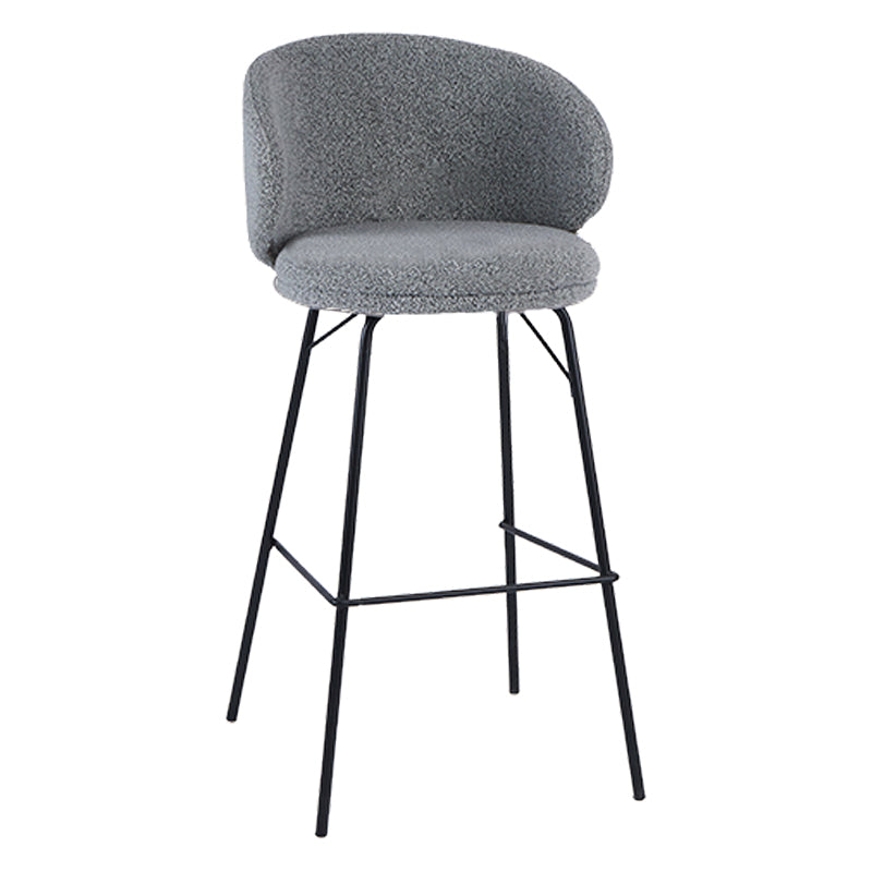 Modern Style Upholstered Counter Stool Low Back Bar Stool for Living Room