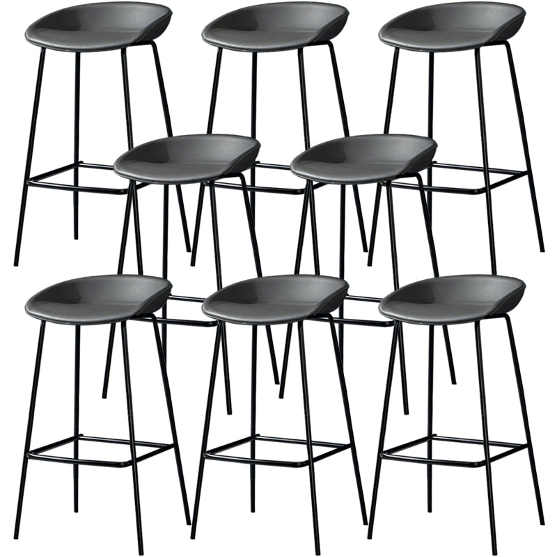 Contemporary Faux Leather Counter Stool Counter Height Bar Stool with Footrest