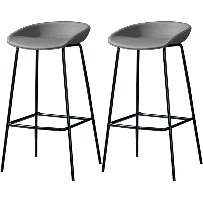 Contemporary Faux Leather Counter Stool Counter Height Bar Stool with Footrest